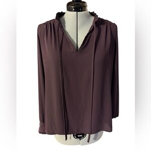 LOFT Women's Plum Long Sleeve Blouse